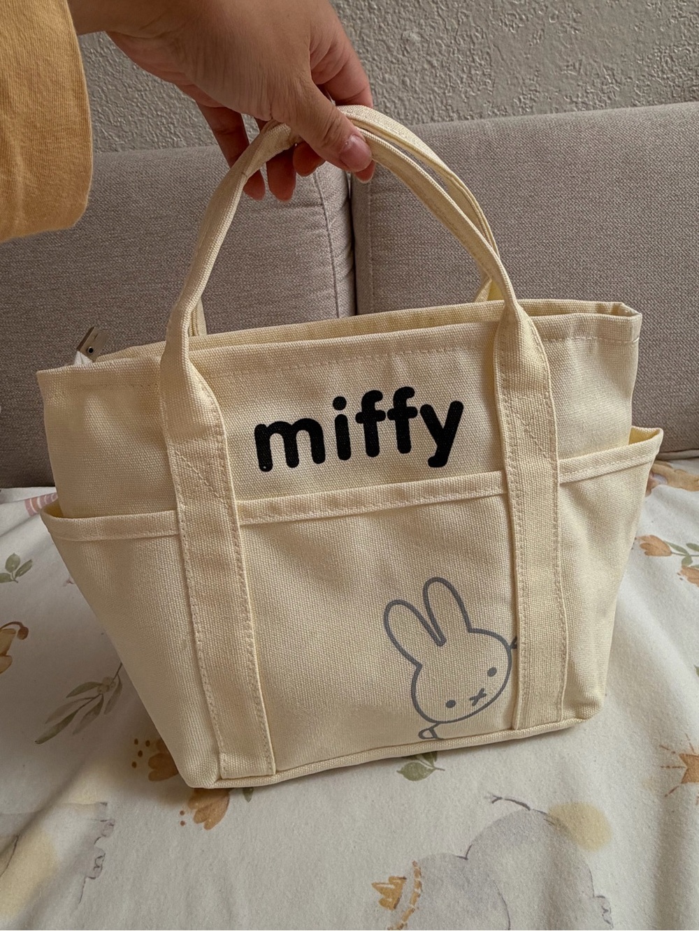 Miffy Canvas Tote Bag in Cream - Picture 2 of 6